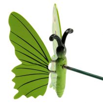Artikel Sommerfugl på pinden 17cm grøn