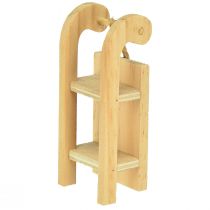 Artikel Træslæde miniature, rød-naturlig, 4x8,5 cm, sæt med 6 - juledekoration