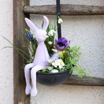Artikel Bunny Edge Taburet Påskehare flocket lilla lilla – 2. valg – 28 cm 3 stk.