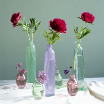 Artikel Høj blomstervase lilla flasker dekorativt glas Ø6,5 cm H30 cm