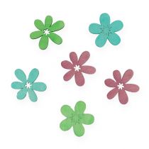 Sprededekoration træblomster assorterede farver Ø4cm 72stk