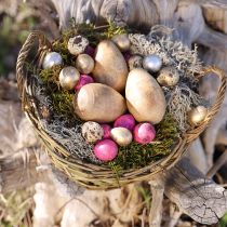 Artikel Trææg mangotræ i jute net Påskepynt natur 7-8cm 6 stk