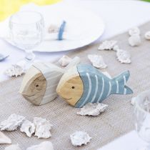 Artikel Fiskebordspynt i træ fiskestativ træ 15×8cm 2 stk