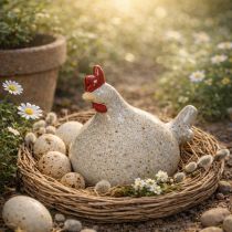 Artikel Keramikfigur af kylling, sjovt design til stilfuld boligindretning, 16 cm, 2 stk.