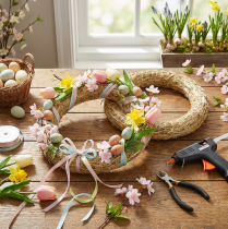 Artikel Blomsterkrans af halm til kreative dørkranse og sæsonbestemt dekoration 25/4 cm 2 stk.