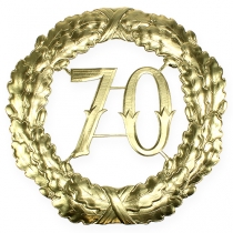 Jubilæum nummer 70 i guld Ø40cm