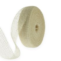 Jutebånd bleget 5cm 40m