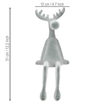 Artikel Elk dekorativ kantsiddende stol H31cm grå 3 stk.