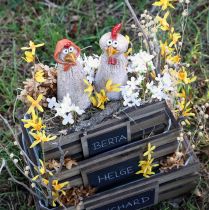 Artikel Keramiske pyntekyllinger påskehane og høne H20/22cm 2 stk