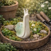 Artikel Keramisk dekorativ sneglefigur til stilfulde boligmiljøer og fortryllende borddekorationer, 16 cm