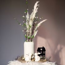 Artikel Keramikvase med riller Hvid keramikvase Ø13cm H20cm