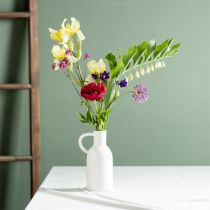 Artikel Keramikvase hvid til tør dekoration med hank Ø9cm H21cm