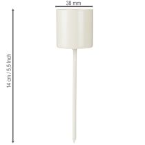 Artikel Lysestage til tykke, koniske lys, metal, beige, 3,8 x 14 cm, 4 stk.