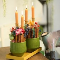 Artikel Lysestage krone gylden, pindlysholder metal 4 stk.