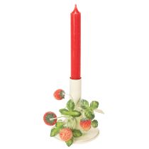 Artikel Metallysestage med jordbærdekoration, sommercreme, H13 cm