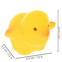 Artikel Små påskekyllinger, gule og orange flokkede, 4,5 cm høje, 18 stk.