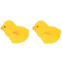 Artikel Små påskekyllinger, gule og orange flokkede, 4,5 cm høje, 18 stk.