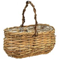 Artikel Kurv til plantning med naturligt vinhåndtag 25x14,5x24,5cm