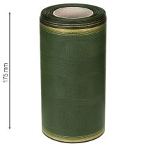 Artikel Elegant moiré kransbånd, 175 mm, mørkegrøn med perlekant og taftvævning til festlige lejligheder