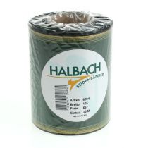 Artikel Elegant mørkegrønt moiré-kransbånd, 125 mm med guldperlekant, sørgebånd, bryllupsdekoration, sløjfebånd