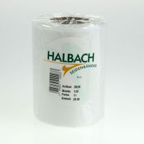 Artikel Hvidt kransbånd 125 mm 25 m dekorativt bånd til begravelse, gravdekoration