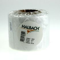 Artikel Hvidt kransbånd, høj kvalitet, 75 mm x 25 m - dekorativt bånd til blomsterhandlere og begravelser, ideelt til tryk.