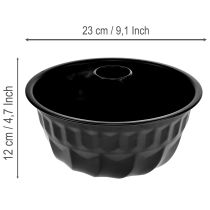 Artikel Køkkendekoration sort kageform Bundt pan metal Ø23cm