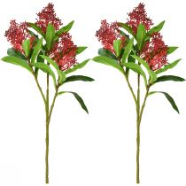 Artikel Kunstige Blomster Rød Skimmia japonica Skimmie 45cm 2stk