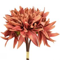 Artikel Kunstige georginer rødbrune blomster Ø15cm L28cm 3 stk