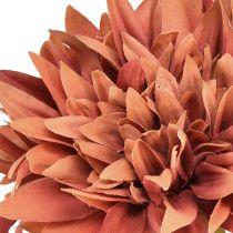 Artikel Kunstige georginer rødbrune blomster Ø15cm L28cm 3 stk