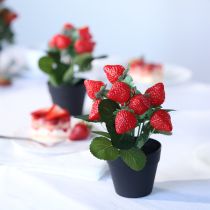 Artikel Kunstig jordbærplante i potte kunstig plante 19 cm
