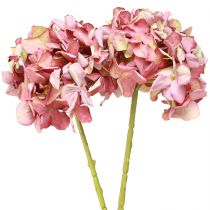 Artikel Kunstig Hortensia Stor Pink Mauve Ø15cm L58cm 2stk