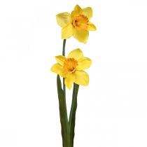 Kunstige påskeliljer Silkeblomster Gul 2 blomster 61cm