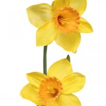 Kunstige påskeliljer Silkeblomster Gul 2 blomster 61cm