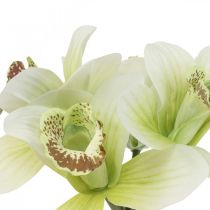 Kunstige orkideer kunstige blomster i vase hvid/grøn 28cm