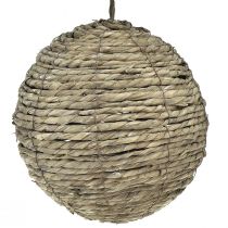 Artikel Kugle til ophængning af halmkugle grå vasket Ø25cm