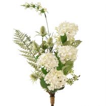 Artikel Kunstig blomsterbuket snebold plante teasel bregne 65cm
