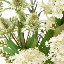 Artikel Kunstig blomsterbuket snebold plante teasel bregne 65cm