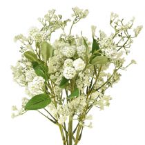 Artikel Kunstig blomsterbuket silkeblomster bærgren hvid 48cm