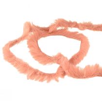 Artikel Imiteret pelssnor pink ledning dekorativ ledning lavet af kunstpels 50g 30m