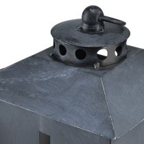 Artikel Lanternegravlys krydsvindue metal antikgrå 13 x 27cm