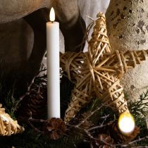 Artikel LED-lys Hvide koniske lys Voks Varm Hvid 24,5 cm 2 stk.