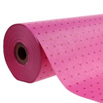 Artikel Manchetpapir 25cm 100m prikker pink