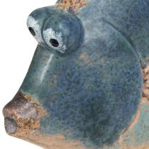 Artikel Maritim dekoration fisk blå keramik dekoration assorteret 19/17cm 2 stk
