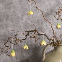 Artikel Metalhængende blomst til romantisk indendørs og udendørs dekoration, 6 cm, 6 stk.