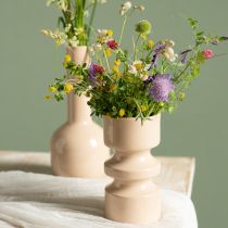 Artikel Metal blomstervase cappuccino brun emalje Ø9cm H17,5cm