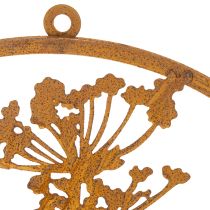 Artikel Metalring, rustent metal, dekorativ ring, vægdekoration, dildkvist, Ø38 cm