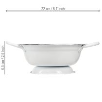 Artikel Dekorativ skål i metal, hvid/sort, Ø16,5 cm, H6,5 cm, 4 stk.