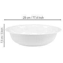 Artikel Metalskål, hvid emaljelook, Ø29 cm, H7,5 cm
