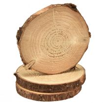 Artikel Mini træskive med bark naturtræ dekoration Ø8-9cm 9stk